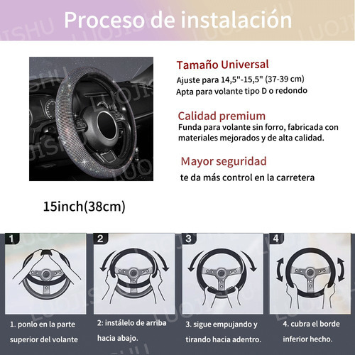 Capa De Volante Diamante Para Acessórios Automotivos - Imagem 6
