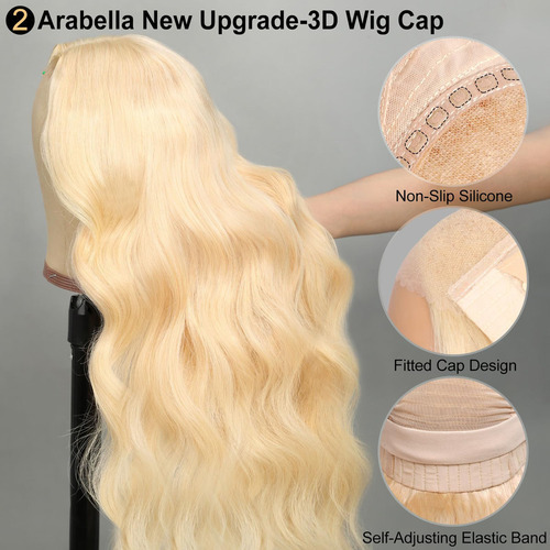 V Glueless #613 Peruca Loira Body Wave Beginner Friend - Imagem 8