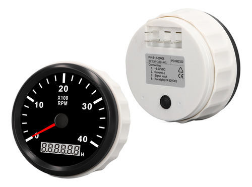Tacômetro Automotivo 85mm 04000 Rpm Motor 0.099999.9h Hou - Imagem 9