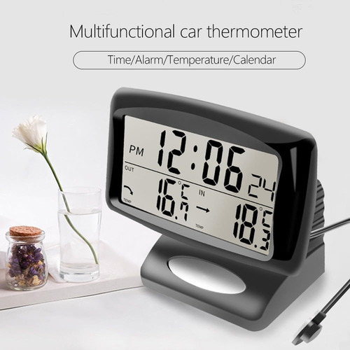 Relógio E Medidor Temperatura Carro Automotivo Lcd Digital - Imagem 8