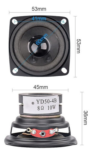 Aiyima 2 Pcs Mini Alto-falantes De Áudio 8 Ohm 10w Gama Comp - Imagem 3
