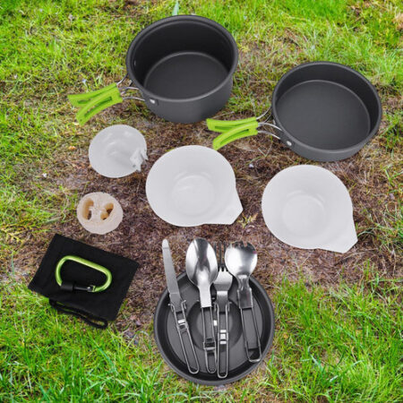 ^ Panelas Acampamento, 15pcs Mochila Engrenagem Caminhadas - Imagem 3