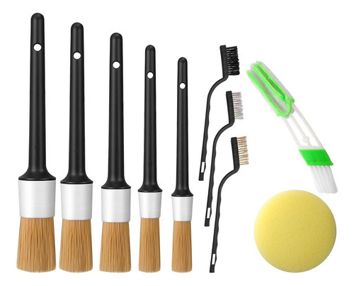 10x Premium Auto Detailing Brush Kits Motor De Roda Escova