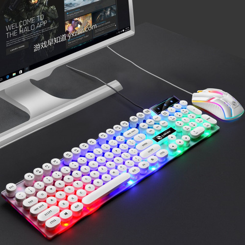 Conjunto De Teclado E Mouse Para Jogos Punk Retro Keyboard B - Imagem 3