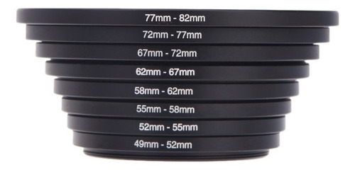 8pcs Filtro Passo Up Anéis Adaptador 49-52-55-58-62-67-72-77 - Imagem 3
