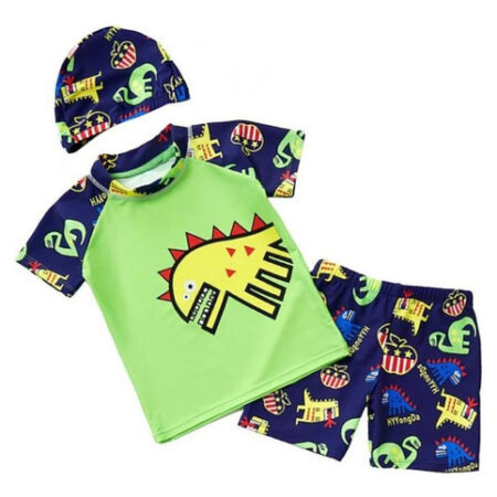Fato De Banho Infantil Masculino Roupa De Dinossauro Verde M - Imagem 5