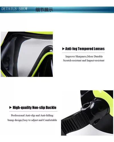 Nuevo Conjunto De Máscaras Black Xxg De Mergulho - Imagem 8
