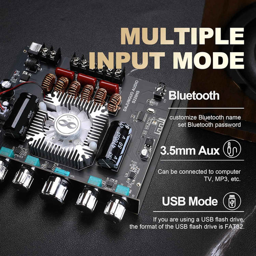 Placa Amplificadora De Potência S220hs, 2.1 Canais Tda7498e - Imagem 5