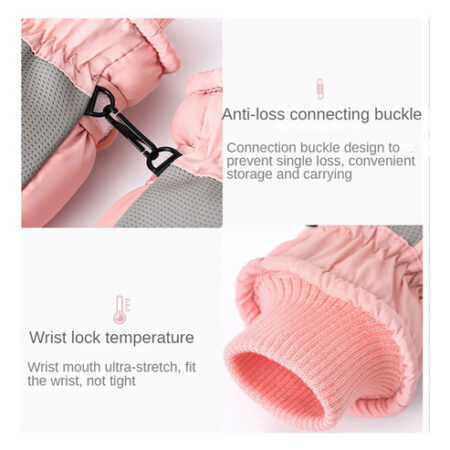 (pk) Luvas De Inverno Luvas Esportivas Infantis Impermeáveis - Imagem 2