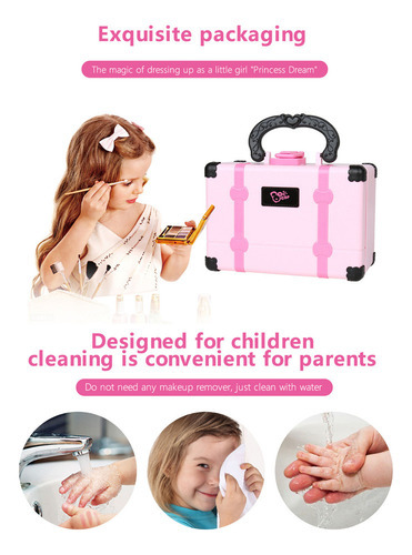 P Kit De Maquiagem Infantil Para Meninas, Lavável, - Imagem 7