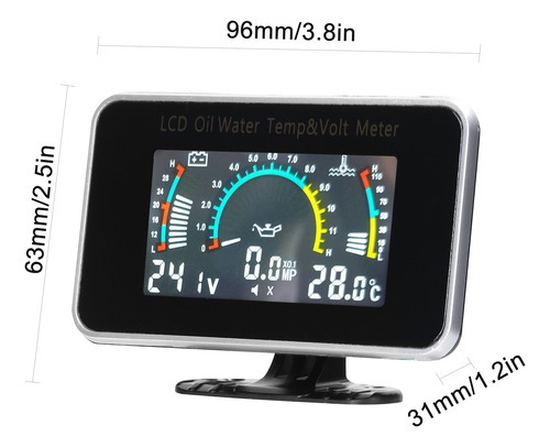 Medidor De Instrumentos Automotivos 3 Em 1 9-36v De Óleo De - Imagem 4