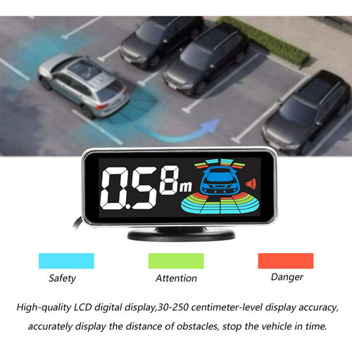 Sensor De Estacionamento Automotivo Com Sensores, Display - Imagem 6