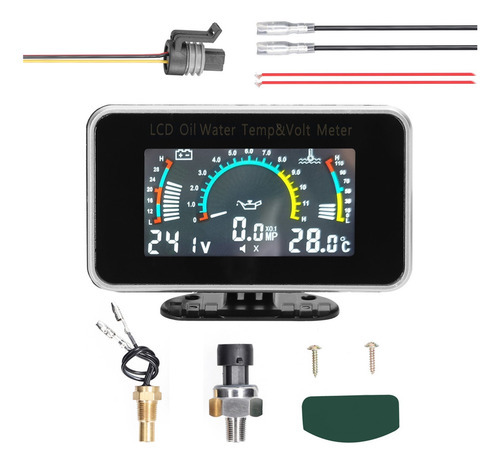 Instrumento Automotivo Lcd Car Temperature Truck 3 Em 1 Medi - Imagem 3