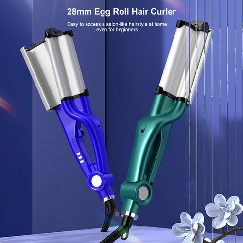 Ferro De Ondulação Egg Roll, Water Ripple Large Curler, Azul - Imagem 2