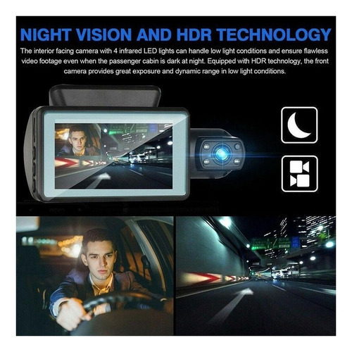 Câmera Dvr Para Veículos Automotivos Com Lente Dupla Uber/ta - Imagem 8