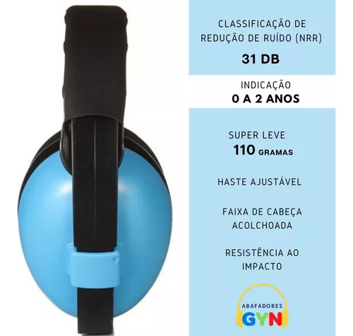 Protetor Abafador Ouvido Ruído Bebê Neném Criança Ajustável - Imagem 5
