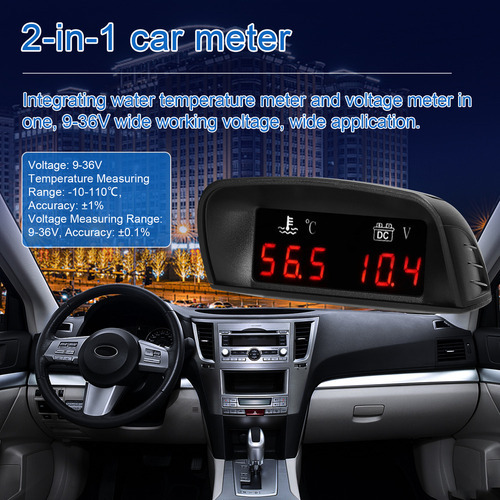 Medidor De Medição De Carro Water Car Rv Temperature Voltíme - Imagem 4