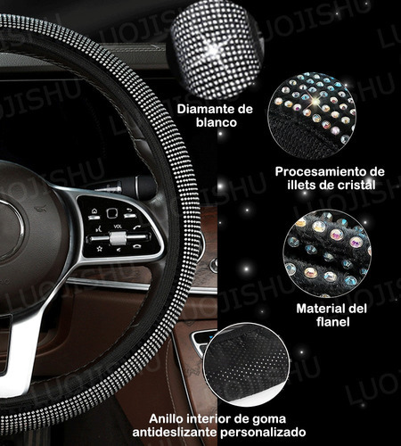 Capa De Volante Diamante Para Acessórios Automotivos - Imagem 5