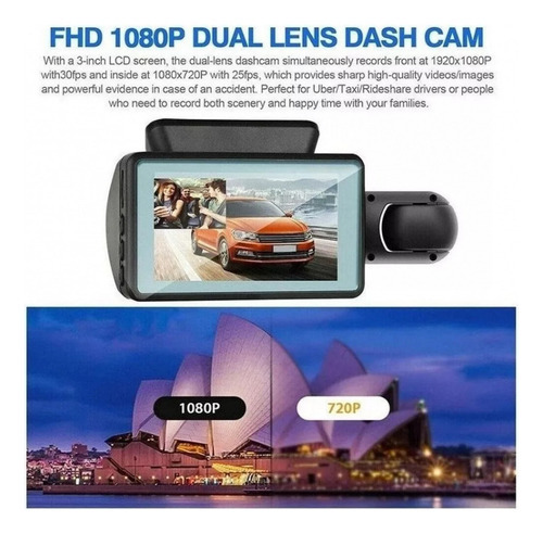 Câmera Dvr De Veículo Automotivo Com Lente Dupla Uber/ta - Imagem 7