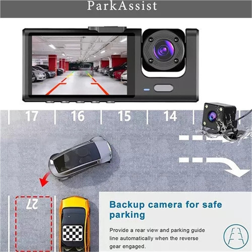 R Dvr Automotivo Câmera Frontal Interna Ré Grava Imagem E - Imagem 7