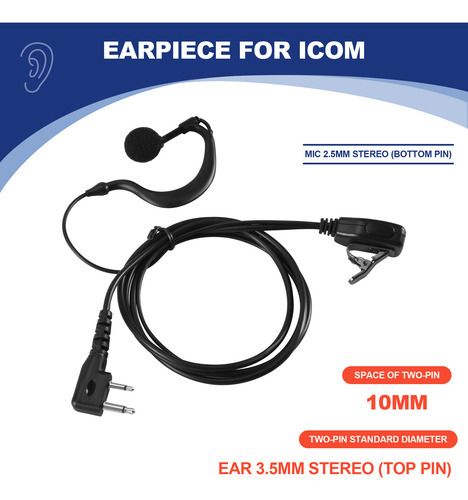 Fone De Ouvido Walkie Talkie Ptt Mic Radio Para Ic-f11-fs - Imagem 7
