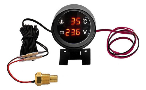 Voltímetro + Marcador De Temperatura Automotivo Universal - Imagem 2