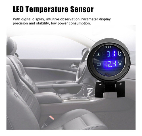 Voltímetro Automotivo Universal E Medidor De Temperatura - Imagem 4