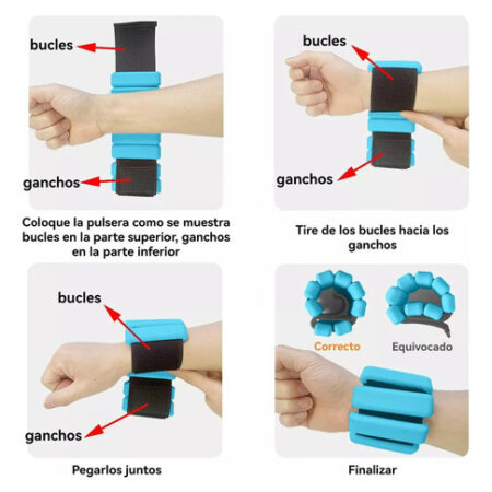 Pesos De Pulso E Tornozelo (1lb), Pulseiras De Silicone - Imagem 4