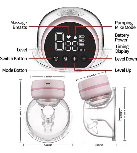 Wearable Bomba Leite Materno Recarregável Mãos Livres - Imagem 2