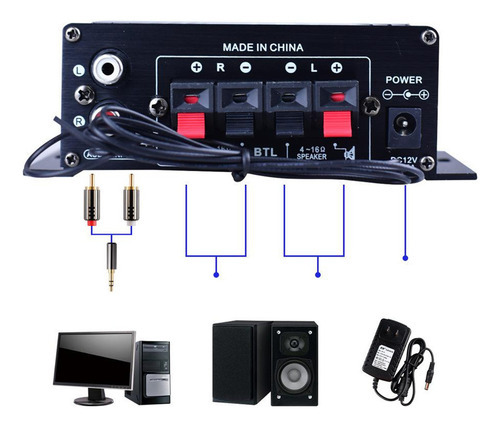 Mini Amplificador De Áudio Bluetooth 12v Fm Usb - Imagem 3