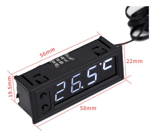 Medidor De Painel De Temperatura De Relógio Automotivo 12v V - Imagem 2
