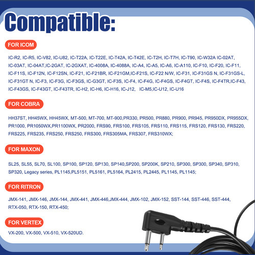 Fone De Ouvido Walkie Talkie Ptt Mic Radio Para Ic-f11-fs - Imagem 6