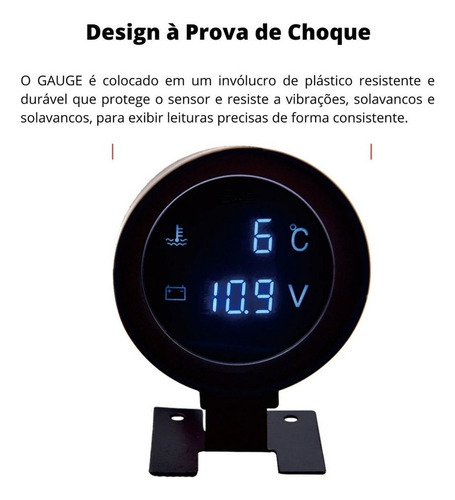 4.23 Voltímetro+marcador De Temperatura Automotivo - Imagem 8