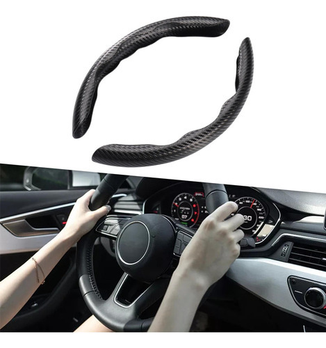 Cobertura De Volante De Carro Automotivo Segmentada Em Preto - Imagem 6