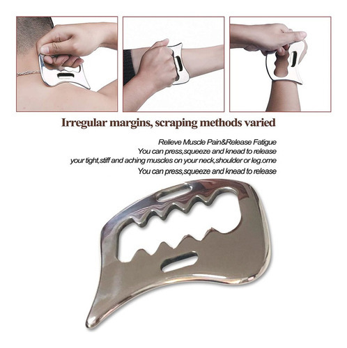 Ferramenta De Massagem De Raspagem Gua Sha De Aço Inoxidável - Imagem 4
