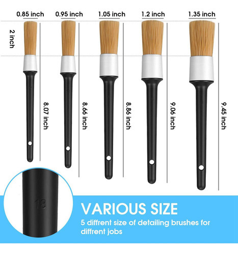 10x Premium Auto Detailing Brush Kits Motor De Roda Escova - Imagem 9