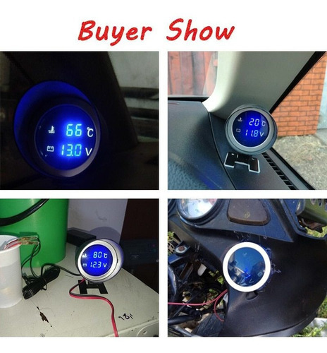 Voltímetro Digit Marcador De Temperatura Automotivo Promoció - Imagem 8