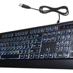 Teclado Com Fio Retroiluminado De Grandes Dimensões. Letras