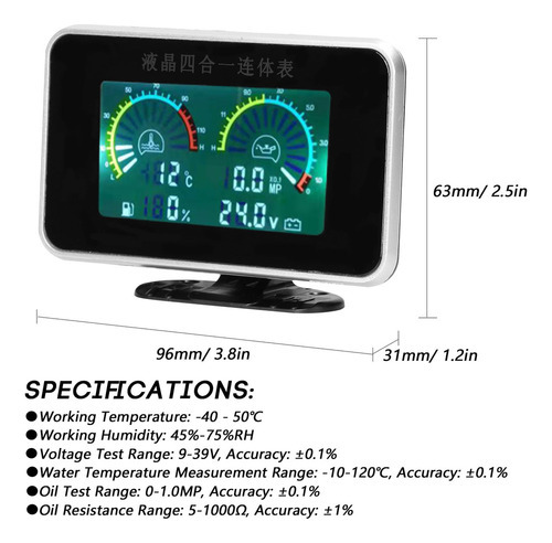 Medidor De Instrumentos Automotivos Car Voltage Digital 4 - Imagem 5