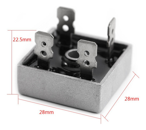 Retificador De Ponte 10 Unidades Kbpc5010 50a 1000v De Metal - Imagem 3