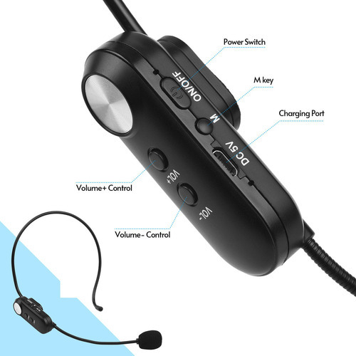 Fone De Ouvido Andoer Microfone Sem Fio Multiuso Uhf Wireles - Imagem 9