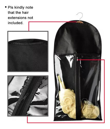 2 Peças De Bolsa E Clipe, Peruca De Cabelo, Extensão, Cabide - Imagem 14