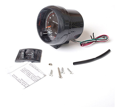 Tacômetro Automotivo Universal De Fibra De Carbono Rpm 0-800 - Imagem 3