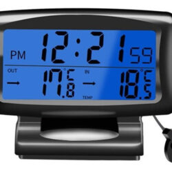 Relógio E Medidor Temperatura Carro Automotivo Lcd Digital