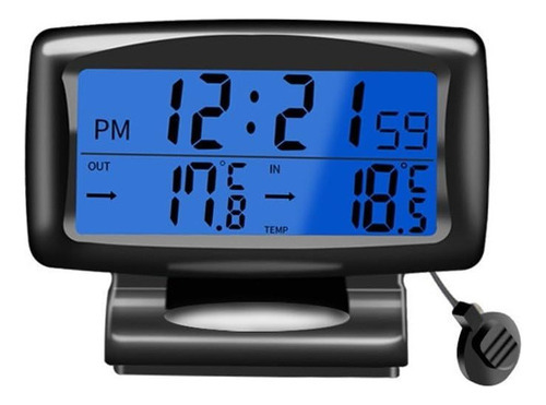 Relógio E Medidor Temperatura Carro Automotivo Lcd Digital