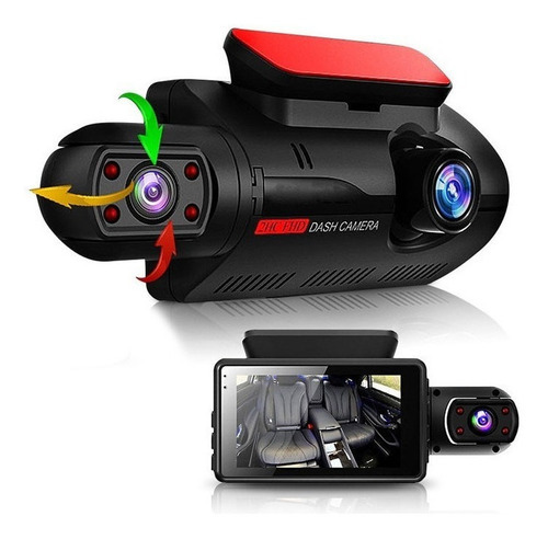 Câmera Dvr Para Veículos Automotivos Com Lente Dupla Uber/ta