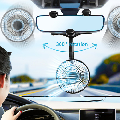 Ventilador De Espelho Retrovisor Automotivo Usb De 3 Velocid - Imagem 4