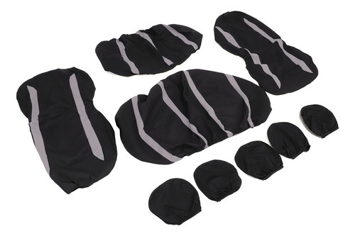 Capas Pretas, 9 Unidades, Kit Protetor De Capa De Assento, R - Imagem 2