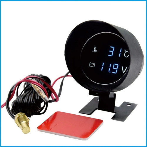 Voltímetro+marcador De Temperatura Automotivo Universal Verm - Imagem 7