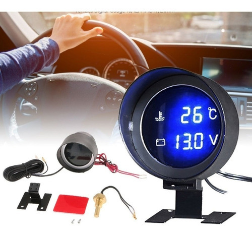 Voltímetro +marcador De Temperatura Automotivo Carro Caminhã